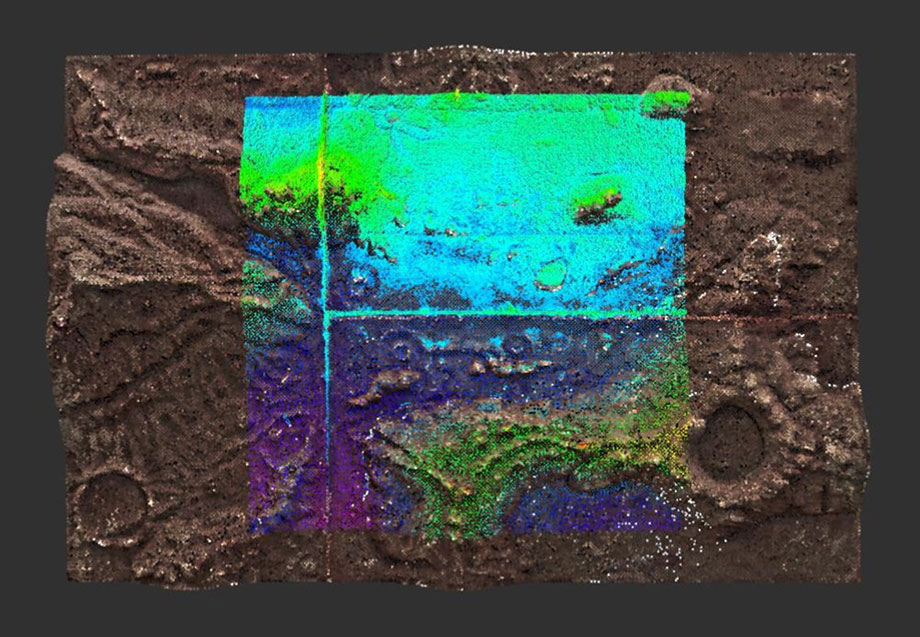 Lidar image of simulated lunar terrain