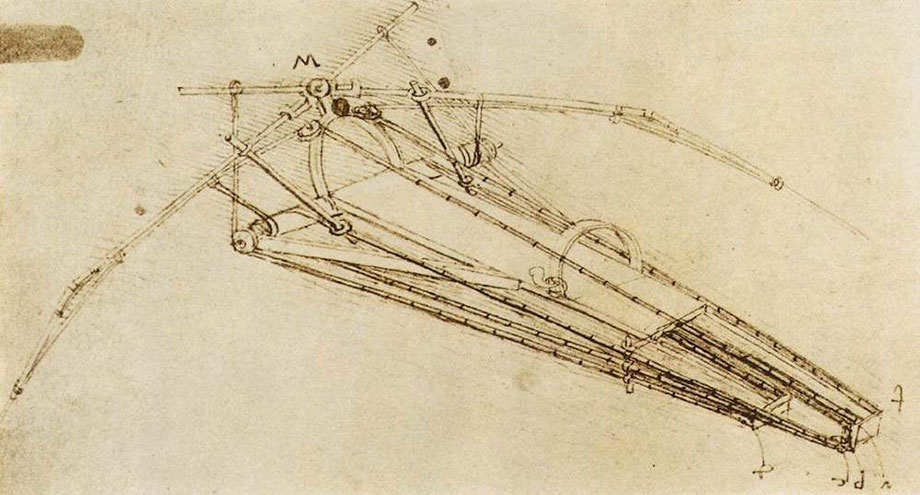 Креслення Махольота Леонардо да Вінчі.