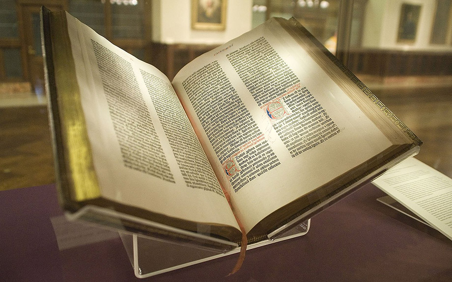 Gutenberg's first printing of the Bible of 1455