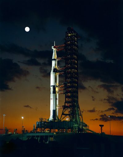 Saturn V rocket before launch