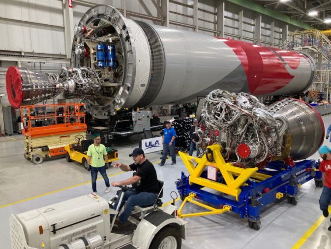 BE-4 rocket engine installed on the Vulcan rocket