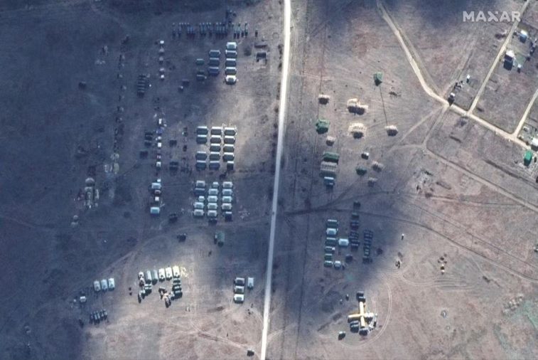 Satellite images of the location of Russian units in Crimea