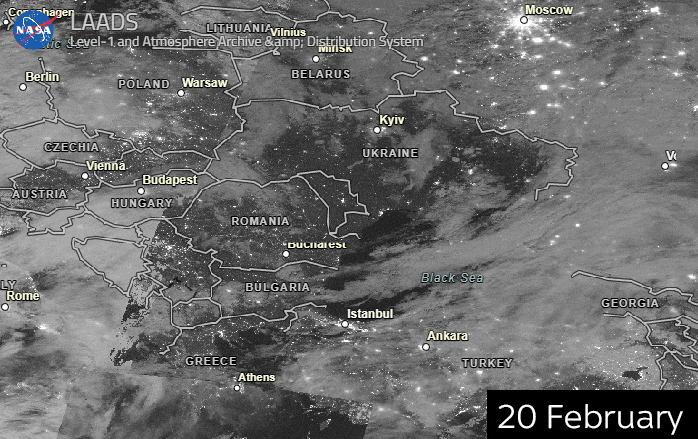 satellite images of Ukraine on the 24.02.2022