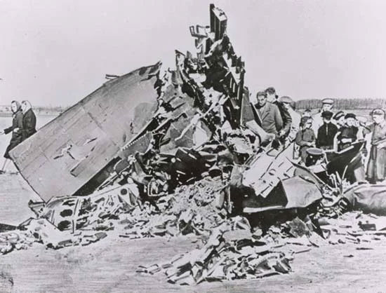 wreckage of the American reconnaissance aircraft