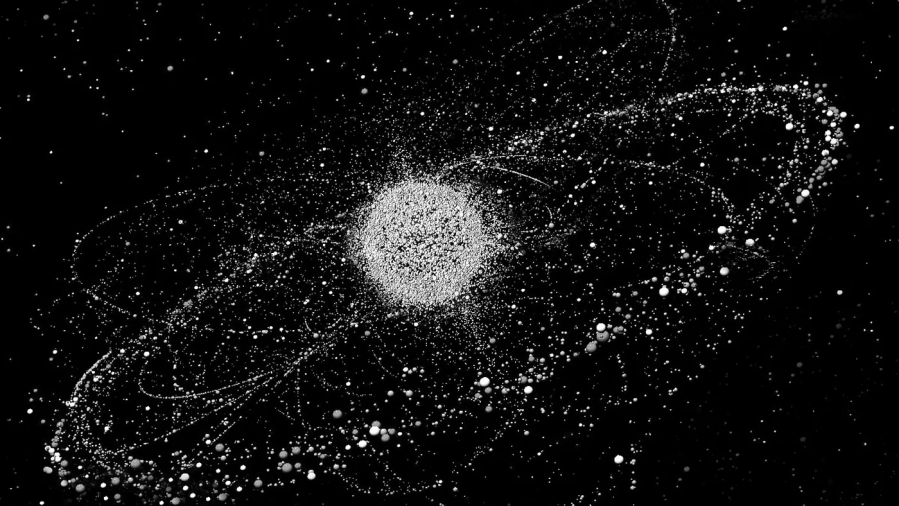 карта космического мусора на орбите