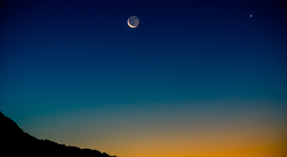 Venus and Moon in the sky