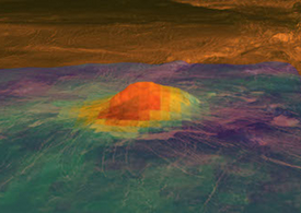 Surface temperature of a Venusian volcano