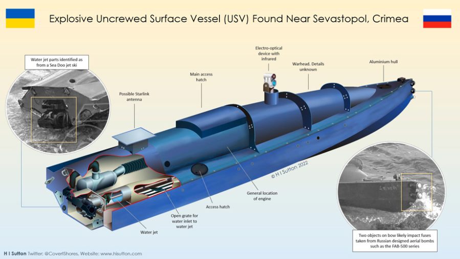 Explosive uncrewed surface vessel