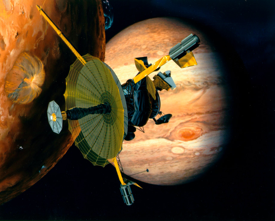 Galileo на фоне Ио и Юпитера