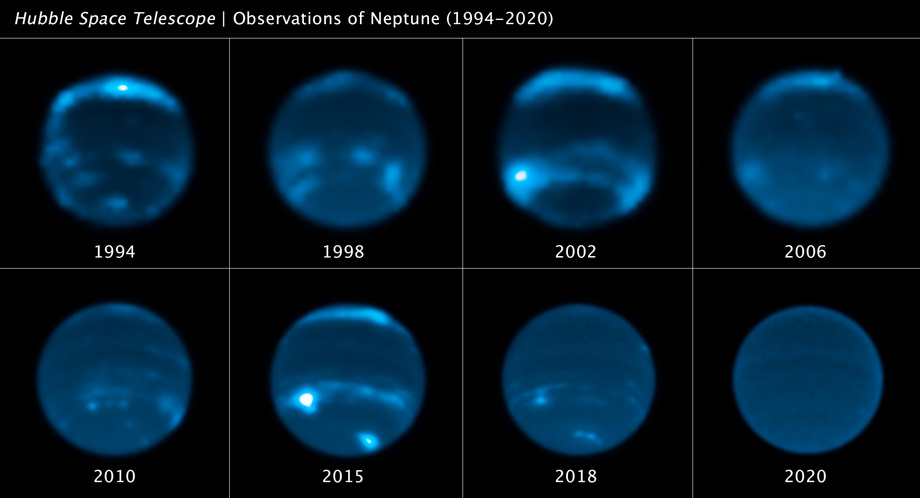 фото Нептуна, сделанные телескопом Hubble
