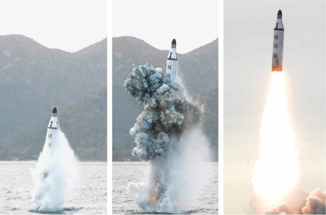 Underwater launch of the Pukguksong-1 missile