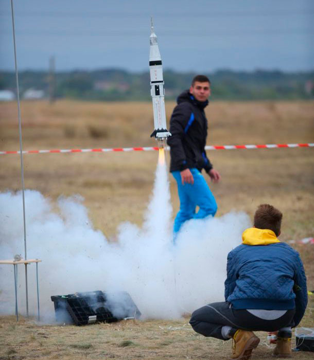 model rocket launch