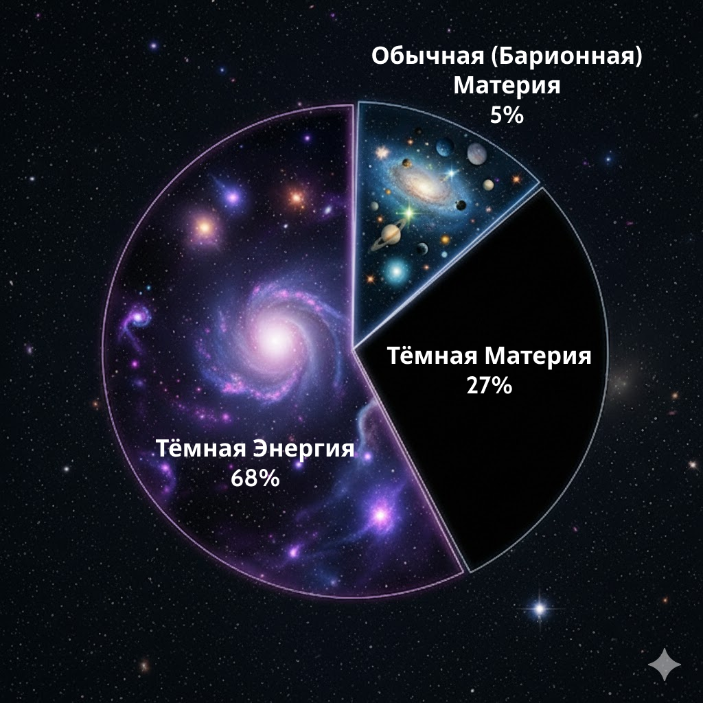 Карта распределения материи и энергии во Вселенной