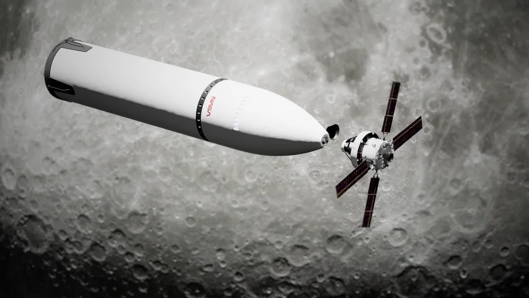 NASA's Orion spacecraft docking with SpaceX's Starship HLS