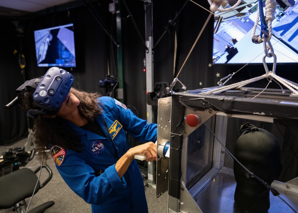 Astronaut Sunita Williams training in a VR Lab