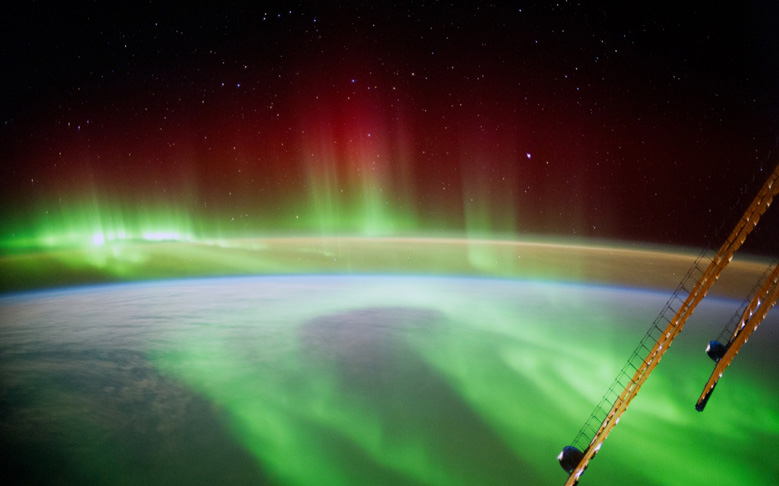 Aurora Borealis filmed from the ISS