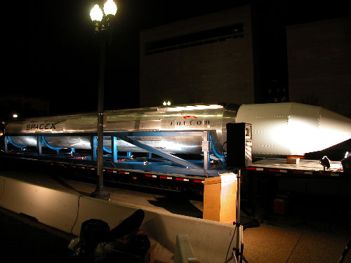 The company's first test rocket, Falcon 1, in 2003